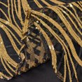 thumbnail image 6 of BalsaCircle 72x72 in Black Gold Wavy Embroidered Sequined Tulle Square Table Overlay Party Events Decorations Supplies, 6 of 8