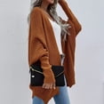 thumbnail image 2 of Qarigey Cárdigan de poliéster para mujer, suéter portátil lavable de Color sólido, transpirable, a la moda, con abertura frontal, Abrigos y chamarras Marrón claro, 2 of 6