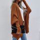 thumbnail image 3 of Qarigey Cárdigan de poliéster para mujer, suéter portátil con estilo, lavable, transpirable, a la moda, para exteriores, suéteres abiertos Abrigos y chamarras Marrón claro, 3 of 6