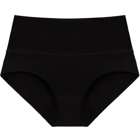 Popular Picks Women s High Waist Underwear  Plus Size  Seamless Comfort  Breathable  Soft Material  For Daily Wear  Seamless Fit  Supportive  Undergarments  Stylish Plus Romper|Cotton Black