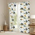 thumbnail image 3 of Trucks 30%-50% Blackout Curtains Cartoon Tractor Curtains, Yellow Bulldozer Excavator Curtains & Drapes Cute Construction Vehicles Living Room Curtains, Cute Kawaii Car Window Curtains, 3 of 6