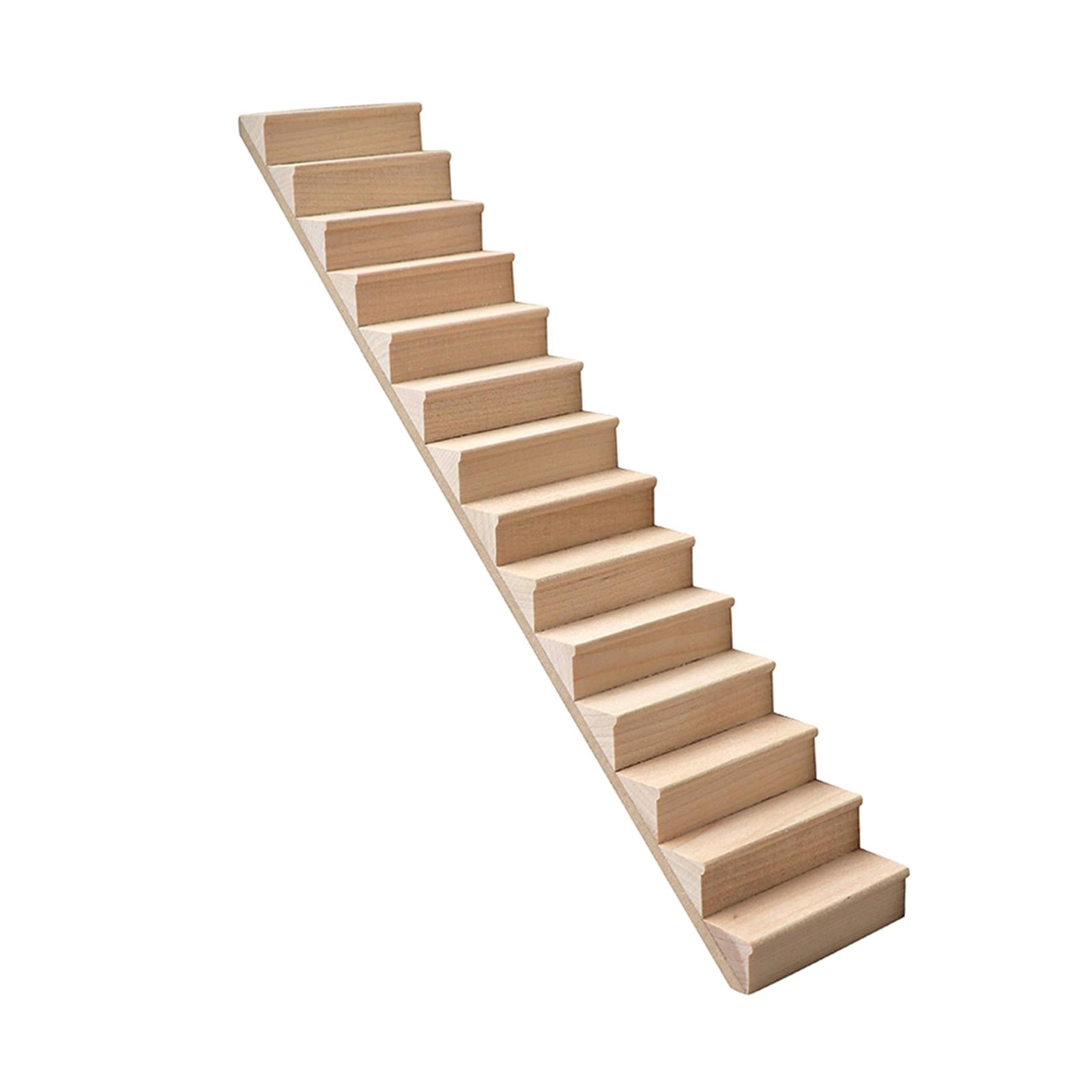 1:12 Simulation Stair Model Stair Stringer Step Model Dioramas Scenes DIY Miniature Stairs without Armrest Furniture for Railway Station