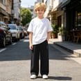 thumbnail image 2 of CONZONE Kids Boys Uniform Sweatpants Wide Leg Sweat Pants for Child Elastic Waist Back To School Athletic Jogger Pants with Pockets, 2 of 6