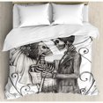 thumbnail image 3 of Ambesonne Day of the Dead Decor Love Skull Skeleton Marriage Duvet Cover Set, 3 of 3