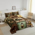 thumbnail image 2 of Farmhouse Pike Fish Comforter Set Men,Hunting Fishing Bedding Set Twin,Rustic Lake Paddle Bedding Comforter Sets,Cabin Lodge Plaid Patchwork Duvet Insert with 1 Pillowcase Bedroom Decor, 2 of 5