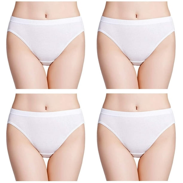 Women's 100% Cotton Soft Underwear High Cut Panties Ladies Latex