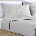 thumbnail image 2 of Keo 3pc Queen Coverlet Set, Reversible, Shams, Silver Silky Fabric, 2 of 3