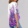 thumbnail image 7 of LbsKUS Tops for Women Trendy Summer Plus Size Crew Neck Short Sleeve Shirt Loose Fit Floral Graphic Tunic Tees Blouses （X-Large,Purple), 7 of 7