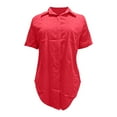 thumbnail image 4 of Afdoent Blouses For Women Solid Color Casual Short Sleeve Shirt Stylish Comfortable Fit Fashion, 4 of 5
