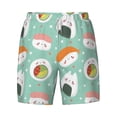 thumbnail image 4 of Lsque Mens Swim Trunks Kawaii Sushi Pattern - Bathing Suit Compression Liner - Beach Swim Shorts Swimwear - (S-3XL) - Stretch Quick Dry -XX-Large, 4 of 9
