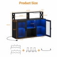 thumbnail image 5 of Trilenars Wine Bar Cabinet for Home with LED Lights and Wine & Glass Rack,Coffee Bar Storage Cabinet with USB Ports,Farmhouse Style,for Living Room Dining Room,Black, 5 of 7