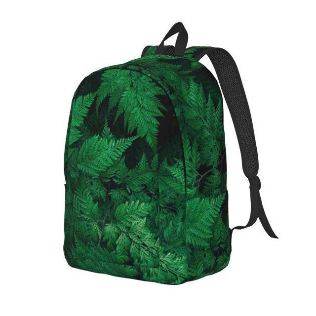 Fotbe Green Leave Fern Mochila de Lona con Estampado, Mochila Duradera, Mochila Versátil de Alta Calidad, Mochila Compacta Vintage-Medium