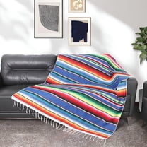 AUQ Large Handwoven Mexican Blanket - Soft Yoga Blanket - Durable Serape Blanket - Lightweight Falsa Blanket, Beach Blanket, Camping Blanket, Picnic Blanket, Outdoor Blanket