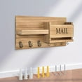 thumbnail image 6 of OEFNTAC Entryway Organizer Home Entryway Wall Mounted Coat Rack 16.5x8.2in Wood Key Organizer Shelf Living Room Storage Hooks for Bags Hats Dorm, 6 of 6