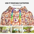 thumbnail image 4 of Kdxio Corgi Head with Floal Print Womens Oversized Hoodies Sweatshirts Hooded Pullover Tops Sweaters Casual-X-Large, 4 of 7