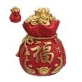 thumbnail image 4 of MOVTOTOP 1Ensemble Sac Porte-Bonheur Résine Rouge Économisant de l'Argent pour Décoration Intérieure 11.8X4.3X4.3In, 4 of 7