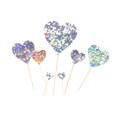thumbnail image 1 of 7pcs/set Cake Topper Heart Shape Wedding cake topper wedding cake Birthday Cake Simple Design Paper Top Flag Decoration, Silver, 1 of 7