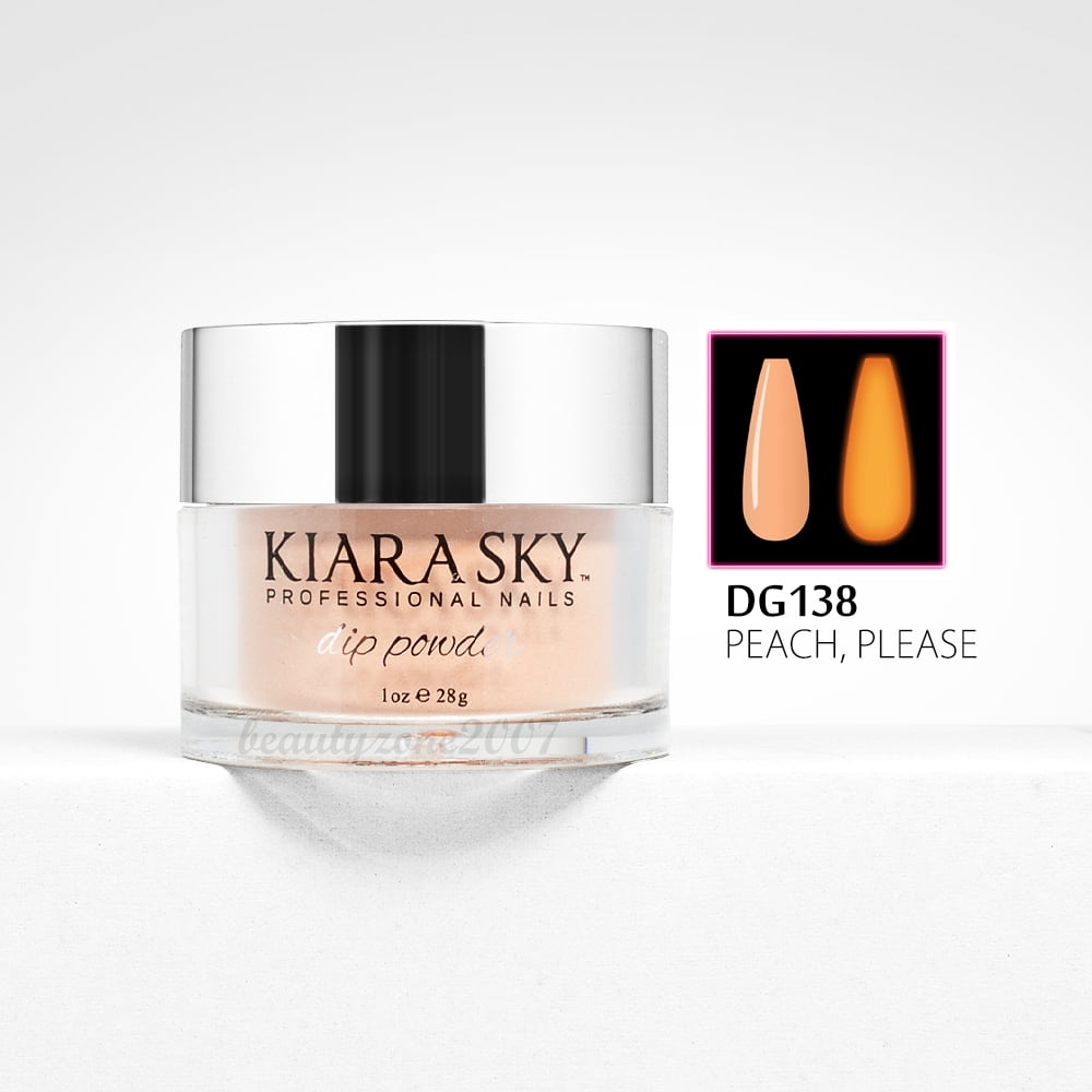 kiara Sky Glow In The Dark Acrylic Powder DG138 - Peach,Please 1oz