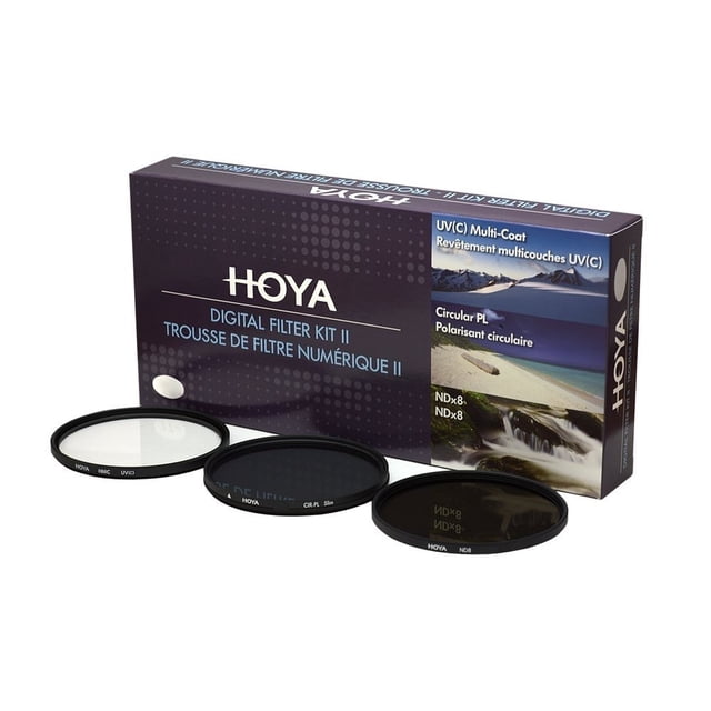 Juego de filtros Hoya 67 mm (HMC UV, polarizador circular, ND83), digital