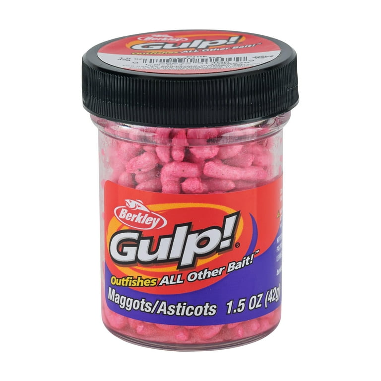 Gulp!, Soft Bait, Maggot Fishing, 1 1/2 oz Pink, Lifelike Texture