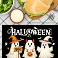thumbnail image 3 of JOOCAR Halloween Ghosts with Witch Hat and Devil Horns Boo Sign Linen Table Mats Set of 4 for Home Kitchen Table Decor 12x18 inch, 3 of 5