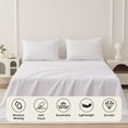thumbnail image 6 of Beartech Polyester Bed Sheets Set 4 Piece Queen/Full Size Sheet Set, Soft & Lightweight And Breathable Bedding Set, Fitted Sheet, Flat Sheet & 2 Pillowcases-White, 6 of 11