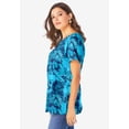 thumbnail image 4 of Roaman's Women's Plus Size Ultimate Cotton Crewneck Short Sleeve Swing Tee, 4 of 6