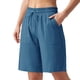 thumbnail image 1 of Pantalones Elásticos de la Cintura para las Mujeres de la Moda de Verano Sólido Medio Pantalones Cortos, Poliéster Casual, 1 of 7