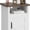 Rustic & White, variant on HarmonyStrings Farmhouse Nightstand, Modern Bedside Table with Barn Door and Shelf, Rustic End Table Side Table for Bedroom, Living Room-Grey 2