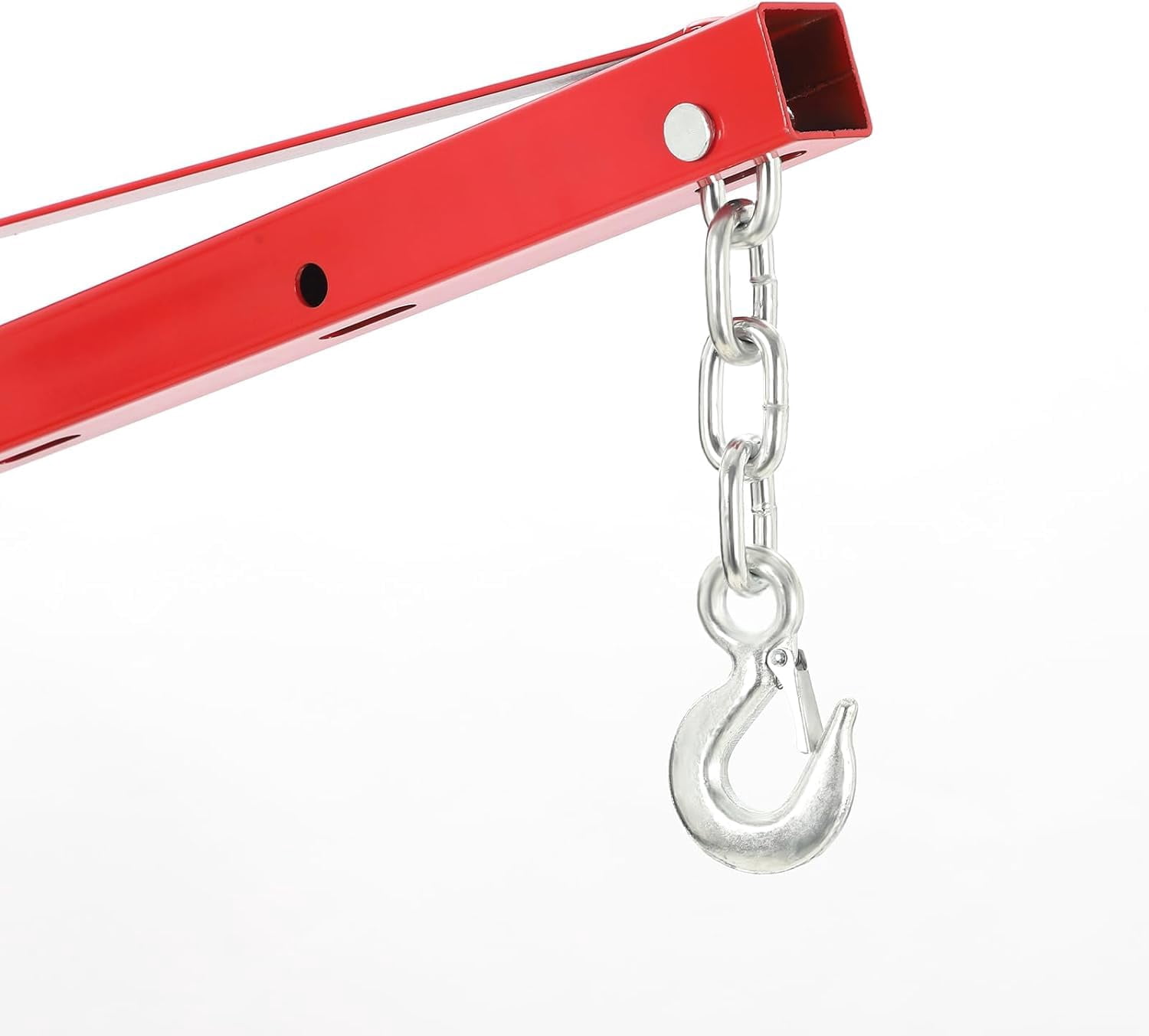 Hydraulic Pickup Truck Crane , 1000 Lbs Capacity, 360°Swivel, Hitch Mounted Crane with 3 Adjustable Capacities of 500 Lbs, 750 Lbs and 1000 Lbs for Lifting Goods in Construction, Red