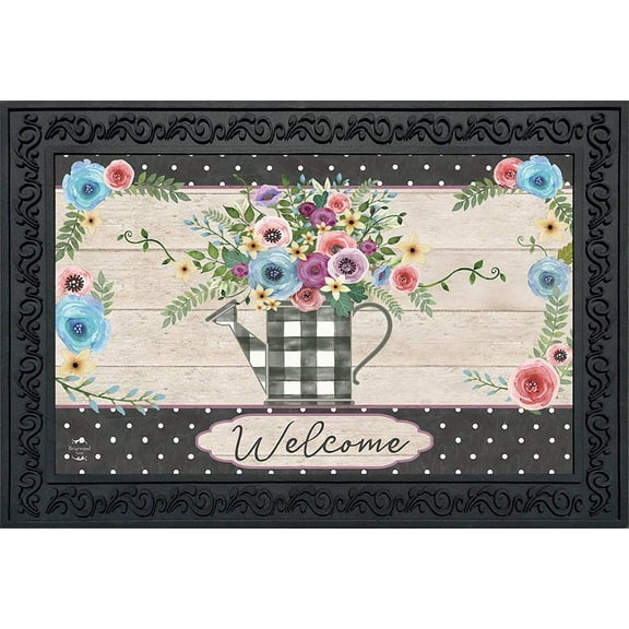 Briarwood Lane Buffalo Check Watering Can Spring Doormat