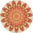 thumbnail image 1 of Ahgly Company Tapis d'Intérieur Rond Lavable en Machine Orange Rouge Orange Transitionnel, 3 Pieds Rond, 1 of 7