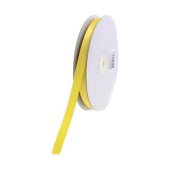 3/8" Wide Yellow Double Faced Satin Ribbon - 100 Yards