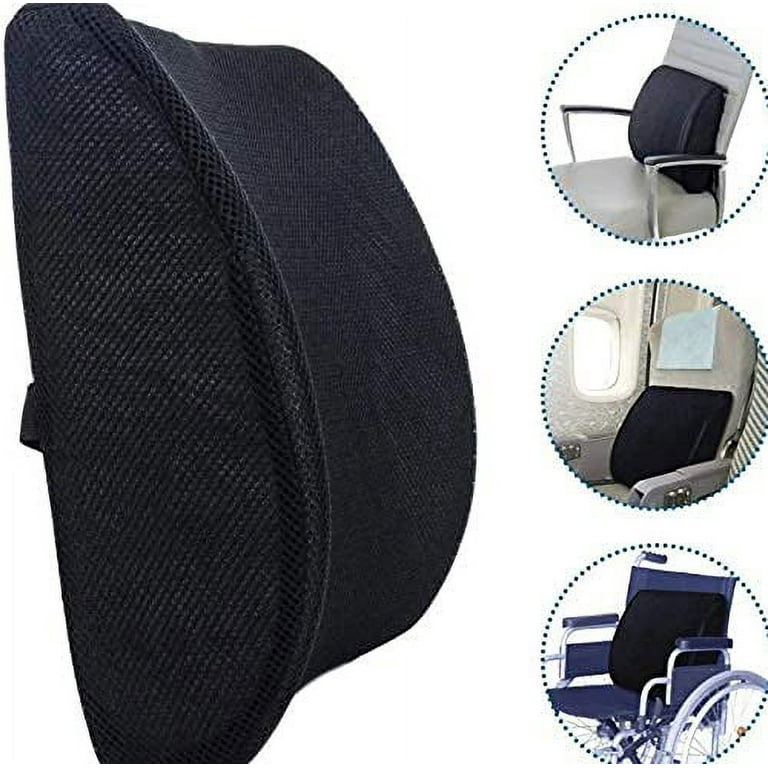 DREAM ART Lumbar Support Back Cushion 100% Pure Memory Foam Back Cushion  for Office Chair, Car, Bed, Sofa, Couch, Back Support Pillow for Back Pain  Relief 