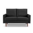 thumbnail image 3 of 57" Black and Dark Brown Velvet Love Seat, 3 of 5
