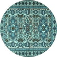 thumbnail image 1 of Ahgly Company Indoor Round Persian Light Blue Traditional Area Rugs, 8' Round, 1 of 4
