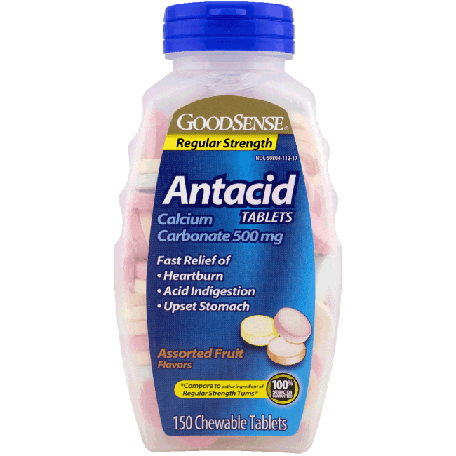 Good Sense Antacid Tablets Regular Strength Assorted Fruit Flavors