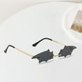 thumbnail image 4 of Kripyery Glasses Bat Wings Shape Translucent Rimless Individual Cool Strong Hinge Unisex Irregular Clear View Masquerade Party Glasses Sun Glasses Photo Prop, 4 of 8