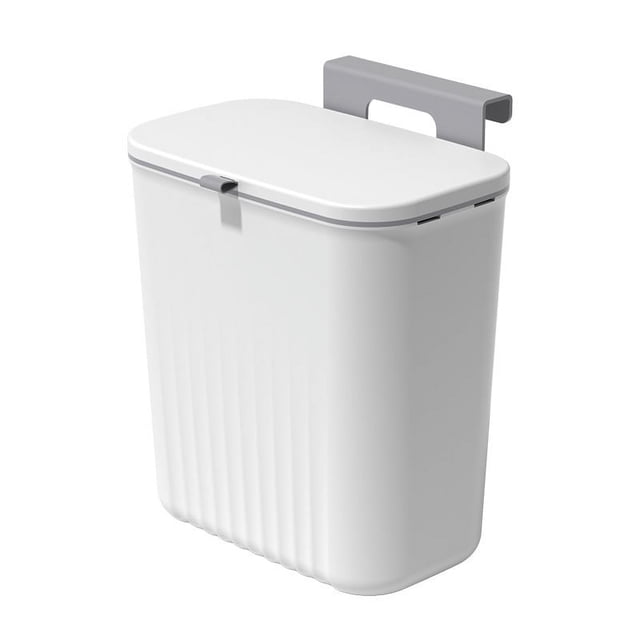 Cubo de basura creativo multiusos, cubo de basura montado en la pared, cubo de basura con tapa deslizante, cubo de basura de cocina sin cintura, cubo vertical
