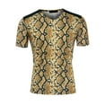 thumbnail image 5 of INSPIRE CHIC Men's Leopard Printed T-Shirt V Neck Short Sleeves Top 2XL Snake Print, 5 of 6