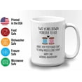thumbnail image 3 of Marriage Coffee Mug - Two Years Down Forever To Go - Cotton Year Funny Engaged Engagement Married Couple Love Husband Wife 15oz White, 3 of 7