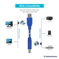 thumbnail image 2 of Usb 3.0 Printer Device Cable, Blue, Type A Male To Type B Male, 10 Foot, 2 of 3