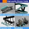 thumbnail image 6 of Shower Caddy Shelf,  Shower Rack for Hanging Razor, Soap & Shower Gel, No Drilling Bathroom Caddies Shelf with 6 Traceless Adhesive Hooks, 6 of 7