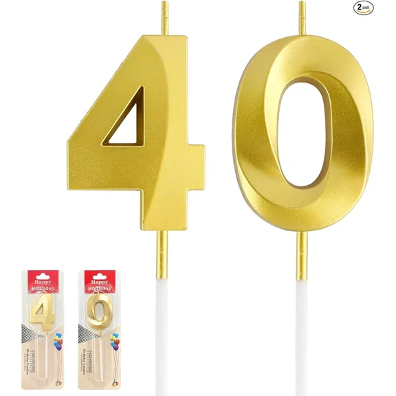 40Th Birthday Decorations For Men, Gold 40Th Birthday Candles, 40Th Birthday Gif