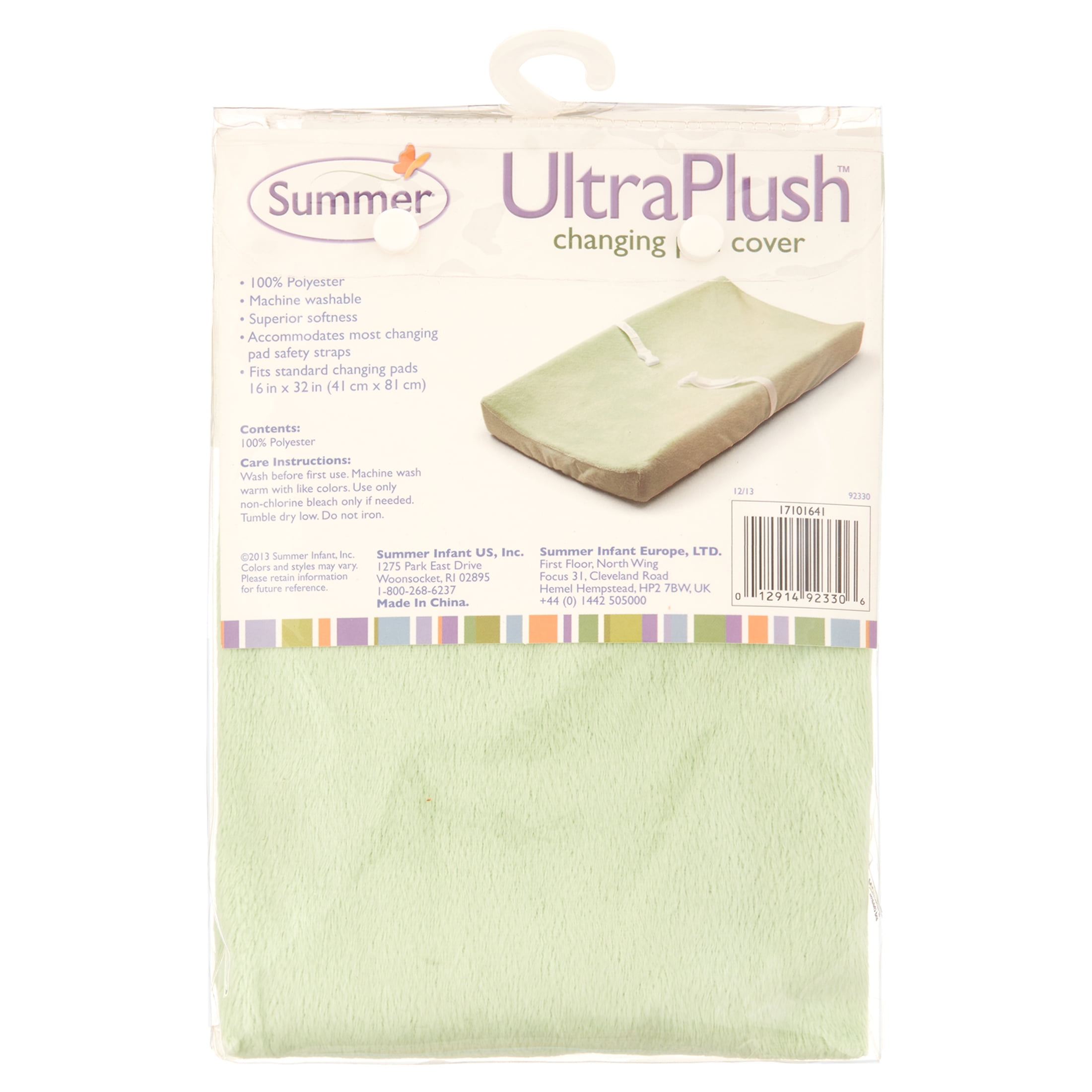Summer Infant Polyester Fits Standard Changing Pad Soft Diaper Changing Pad Cover, 1 Pack, Green