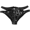 thumbnail image 2 of Lingerie for Women Zipper Split Briefs in High Gloss for Playful Enthusiasts Black S, 2 of 6