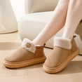 thumbnail image 6 of Fengactive Womens Winter Warm Plush Fleece Lined Ankle Slippers Indoor Outdoor Non Slip Thick Sole Home Boots, 6 of 9