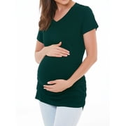 Womens V Neck Maternity Tops Clothes Short Sleeve Pregnancy T Shirts 3-Pack
