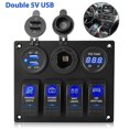 thumbnail image 4 of 12-24V 4 Gang Toggle Blue LED Rocker Switch Panel Circuit Breaker Waterproof for Car Marine Boat, 4 of 5