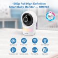 thumbnail image 2 of VTech RM9761 1080p WiFi Remote Access Video Baby Monitor with Night Light - White, 2 of 9